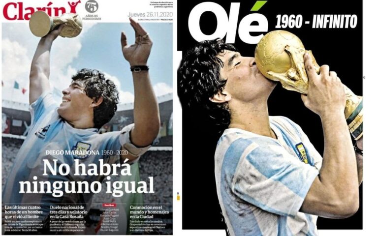 Maradona sui giornali: le prime pagine dei quotidiani di oggi