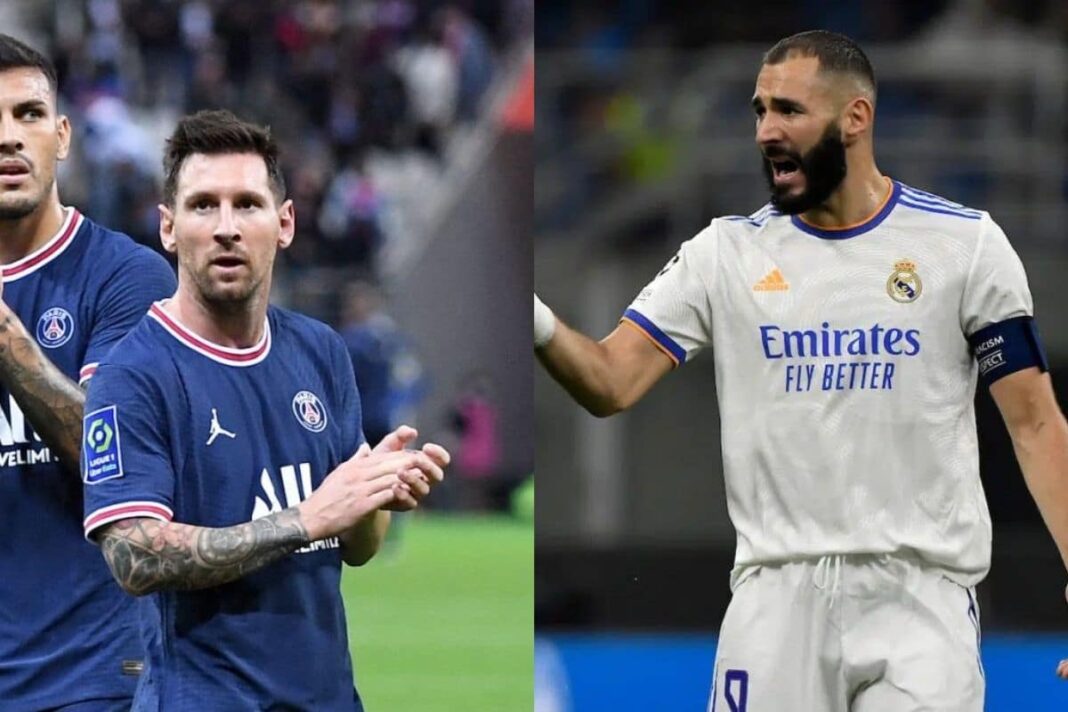 champions league psg real madrid messi benzema