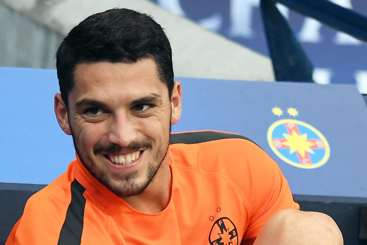 Stanciu durante il riscaldamento