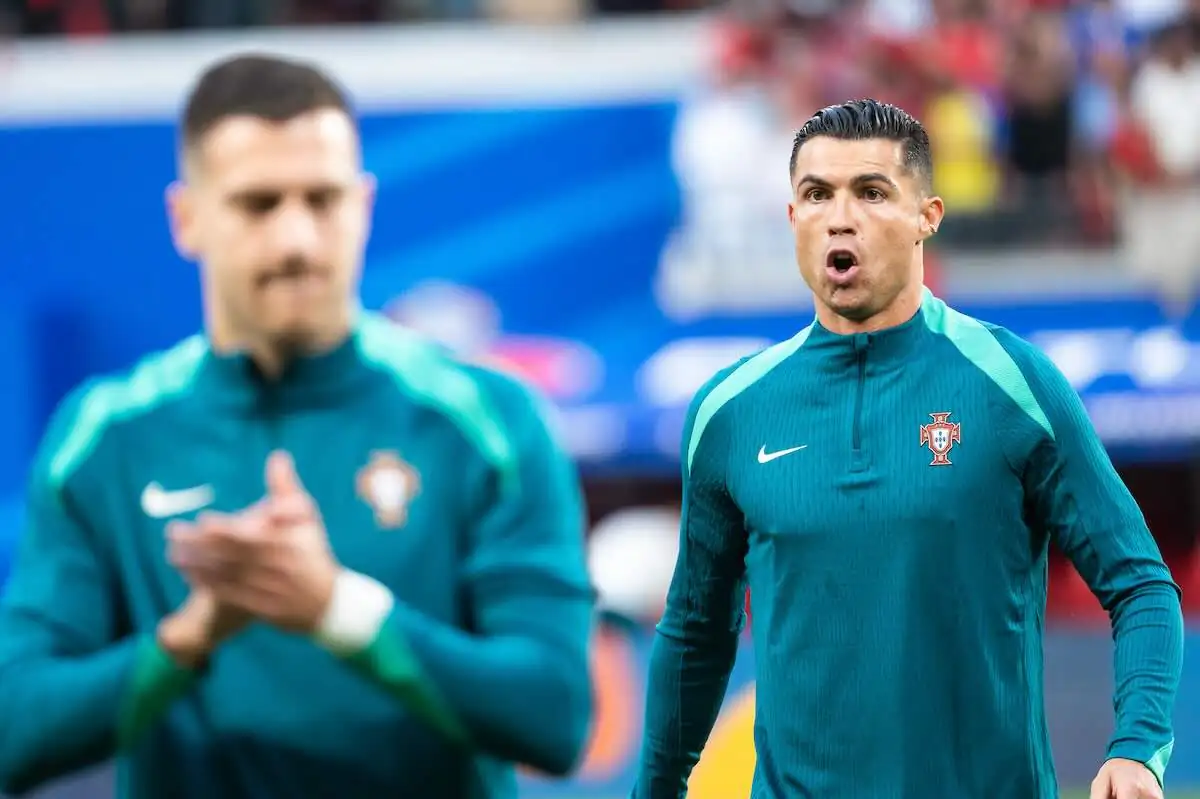 Cristiano Ronaldo durante il riscaldamento