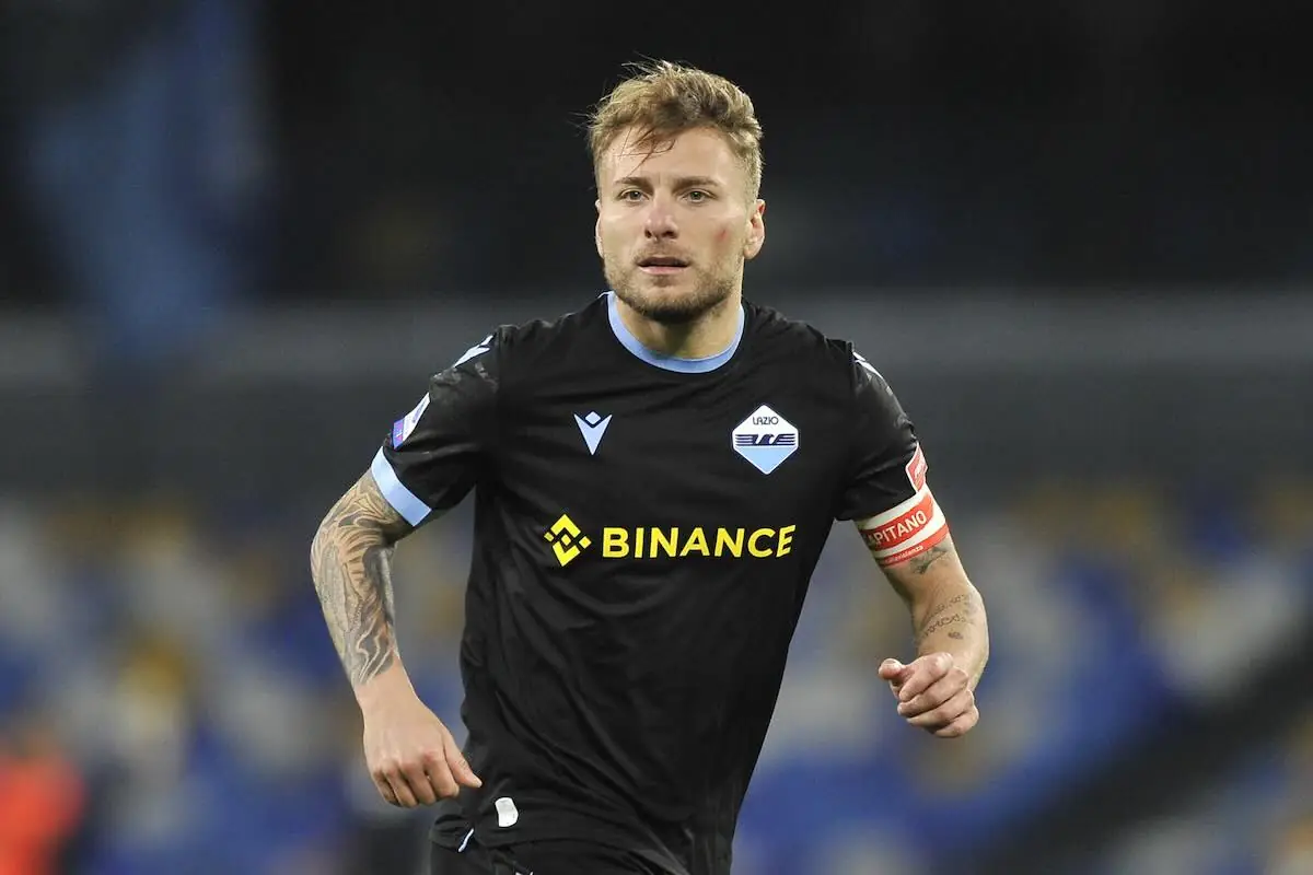 Immobile con la maglia della Lazio