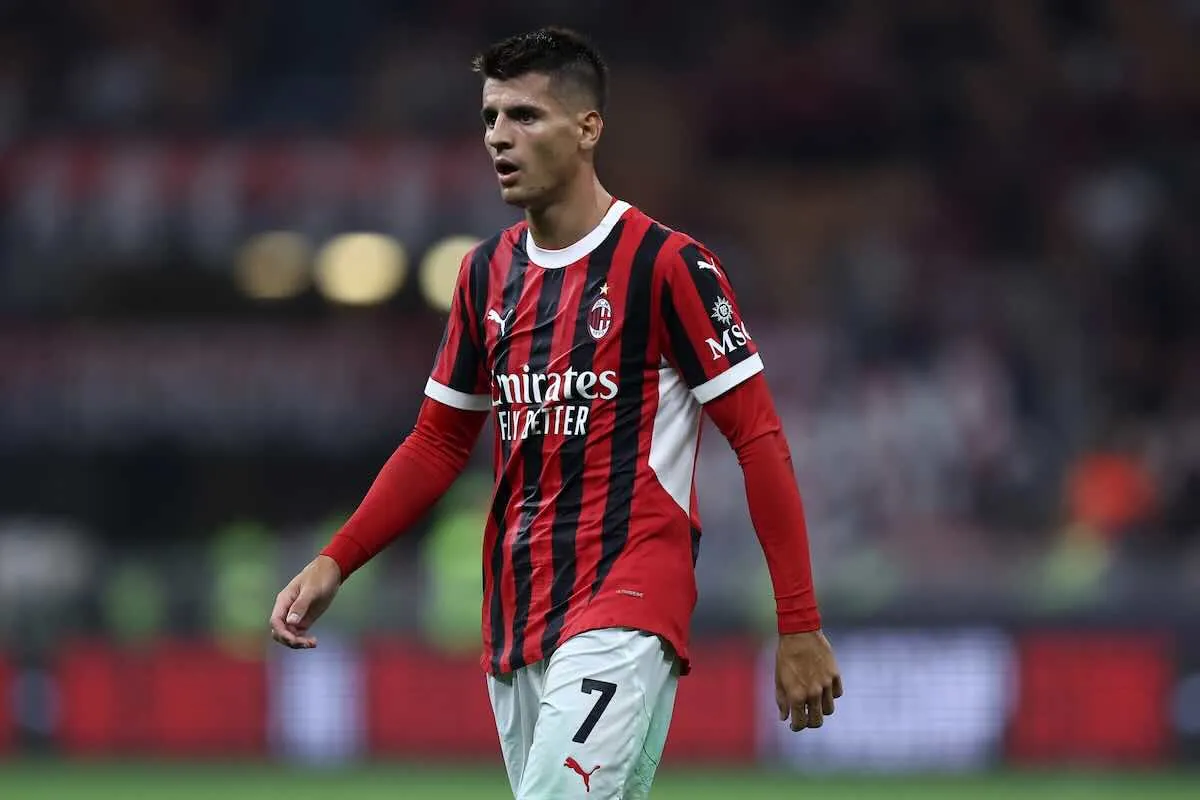 Morata con la maglia del Milan